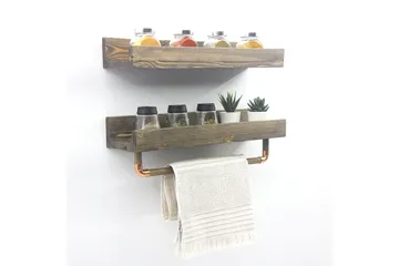 Leiasia Vägghylla 50 cm - Valnöt - Förvaring - Hylla - Vägghylla