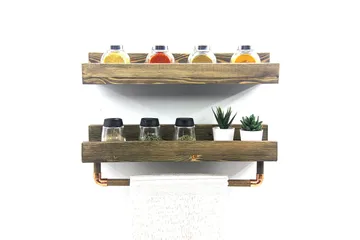 Leiasia Vägghylla 50 cm - Valnöt - Förvaring - Hylla - Vägghylla