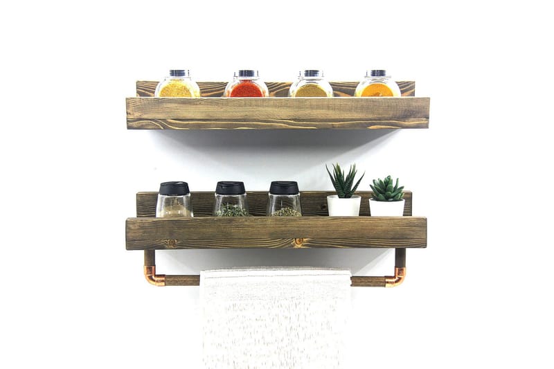 Leiasia Vägghylla 50 cm - Valnöt - Förvaring - Hylla - Vägghylla