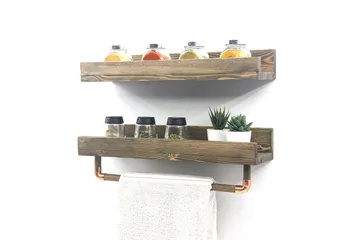 Leiasia Vägghylla 50 cm - Valnöt - Förvaring - Hylla - Vägghylla