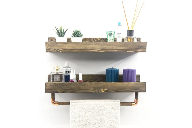 Leiasia Vägghylla 50 cm - Valnöt - Förvaring - Hylla - Vägghylla