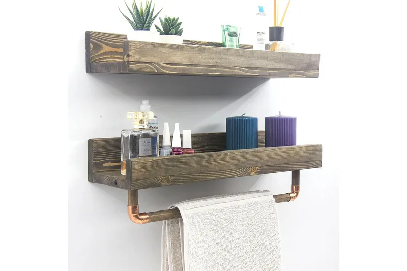 Leiasia Vägghylla 50 cm - Valnöt - Förvaring - Hylla - Vägghylla