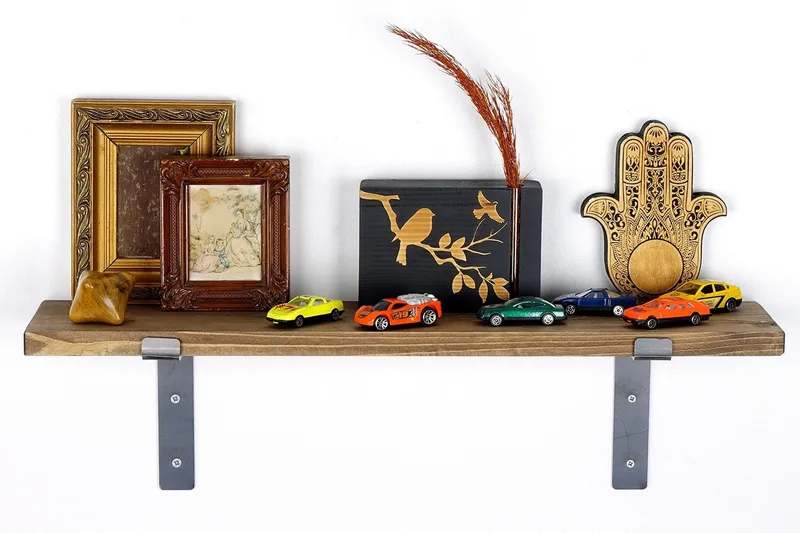 Lilamae Vägghylla 60 cm - Svart/Valnöt - Förvaring - Hylla - Vägghylla