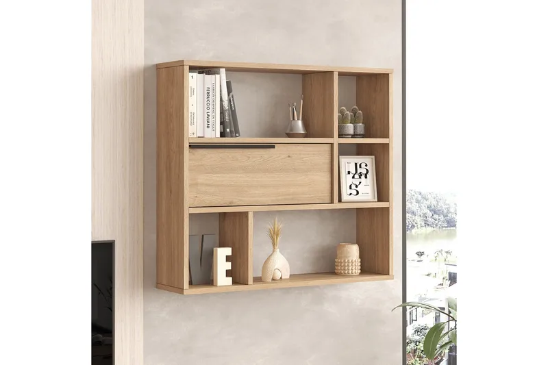 Liyakat Vägghylla 90,1 cm - Valnöt - Förvaring - Hylla - Vägghylla