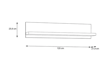 Loannia Vägghylla 22x120 cm - Brun - Förvaring - Hylla - Vägghylla