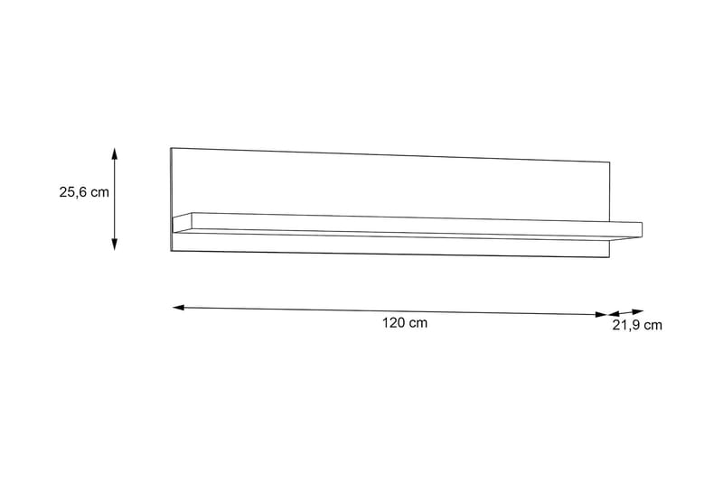 Loannia Vägghylla 22x120 cm - Brun - Förvaring - Hylla - Vägghylla