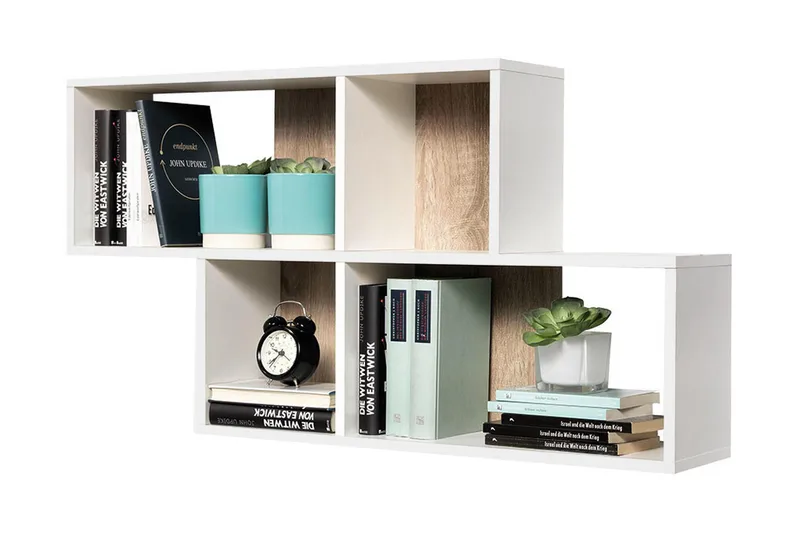 Matisse Vägghylla 100 cm - Vit/Ek - Förvaring - Hylla - Vägghylla