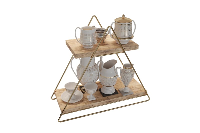 Naomasa Vägghylla 38 cm - Brun/Guld - Förvaring - Hylla - Vägghylla