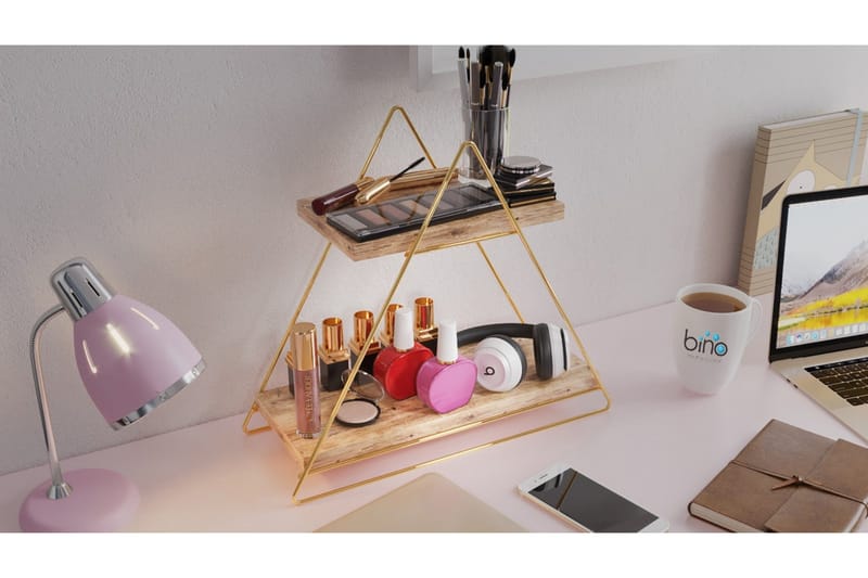 Naomasa Vägghylla 38 cm - Brun/Guld - Förvaring - Hylla - Vägghylla