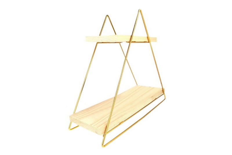 Naomasa Vägghylla 38 cm - Brun/Guld - Förvaring - Hylla - Vägghylla