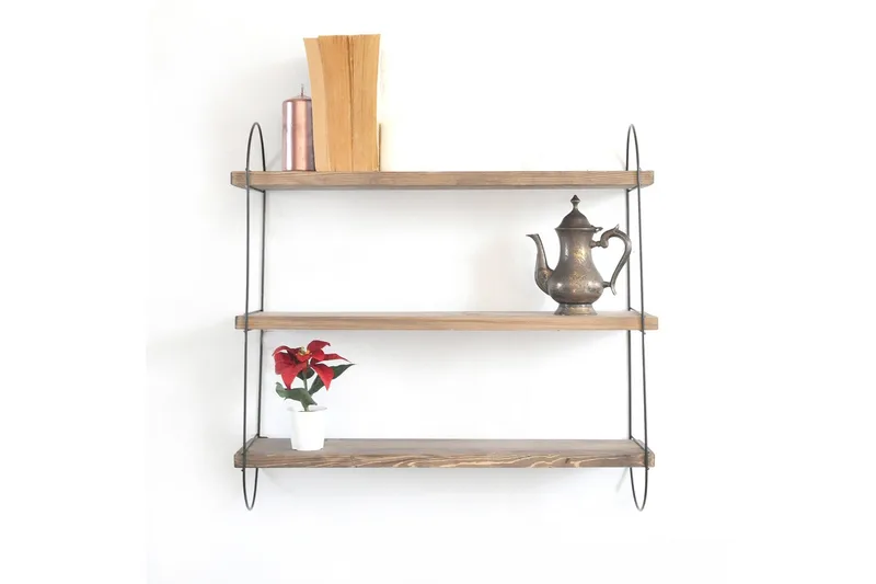 Nealhouse Vägghylla 60 cm - Valnöt/Svart - Förvaring - Hylla - Vägghylla