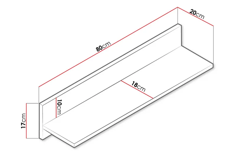 Nero Hylla 80 cm - Natur/Vit - Förvaring - Hylla - Vägghylla