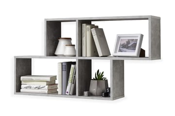 Nora Vägghylla 100 cm - Vit/Betong - Förvaring - Hylla - Vägghylla