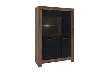 Olender Skåp 101x149 cm - Trä/Natur/Svart - Förvaring - Hylla - Vägghylla