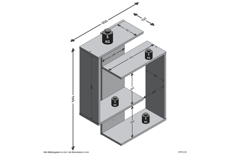 Prabhat Vägghylla 44 cm - Brun - Förvaring - Hylla - Vägghylla