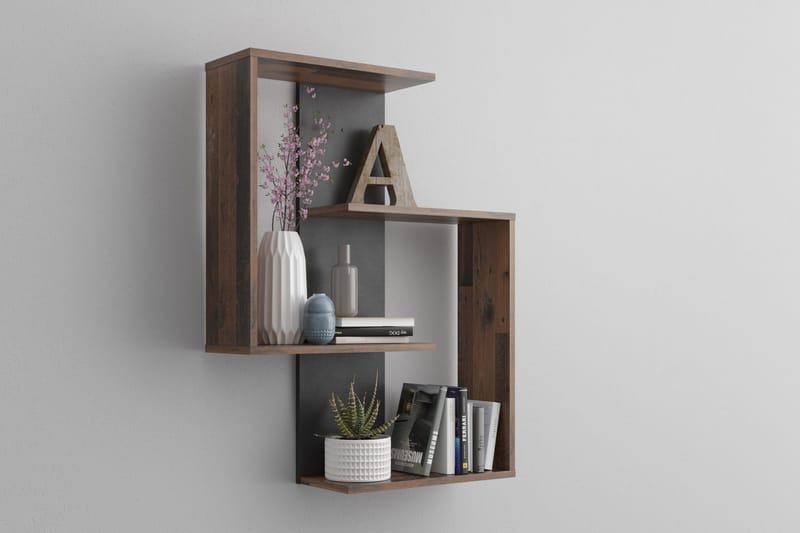 Prabhat Vägghylla 44 cm, Brun