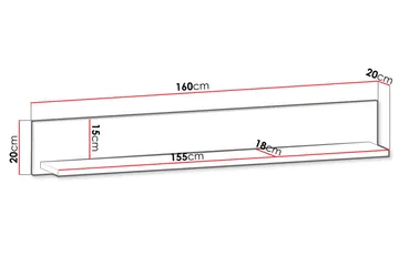 Prowansja Vägghylla 160 cm i Trä - Vit|Brun - Förvaring - Hylla - Vägghylla