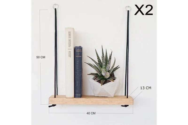 Pukkuri Vägghylla 40 cm - Brun - Förvaring - Hylla - Vägghylla