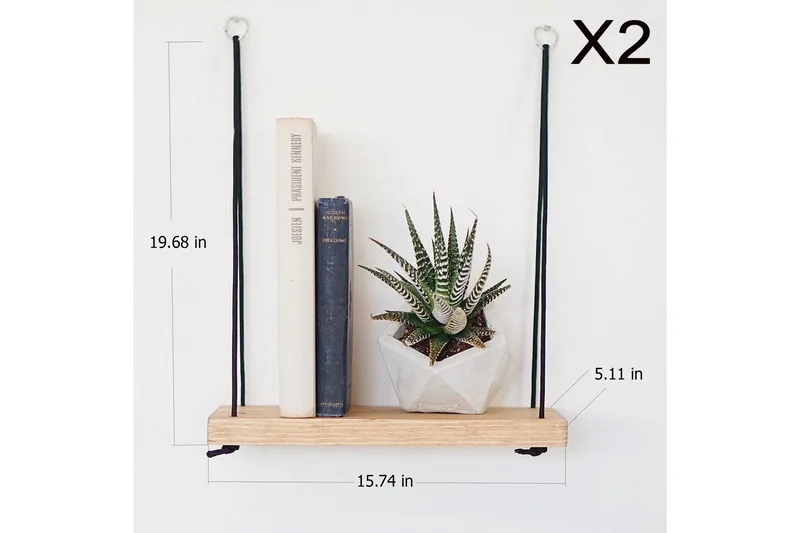 Pukkuri Vägghylla 40 cm - Brun - Förvaring - Hylla - Vägghylla