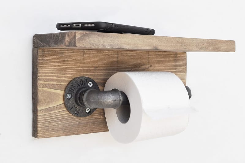 Pukkuri Pappershållare 30 cm - Brun/Svart - Inredning - Badrumsinredning - Toalettpappershållare