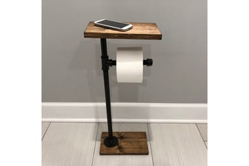 Pukkuri Pappershållare 30 cm - Brun/Svart - Inredning - Badrumsinredning - Toalettpappershållare