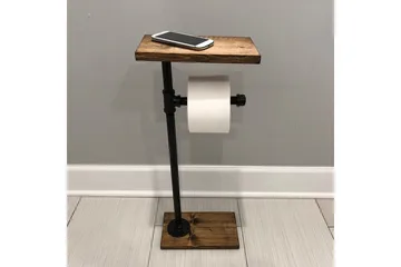 Pukkuri Pappershållare 30 cm - Brun/Svart - Inredning - Badrumsinredning - Toalettpappershållare