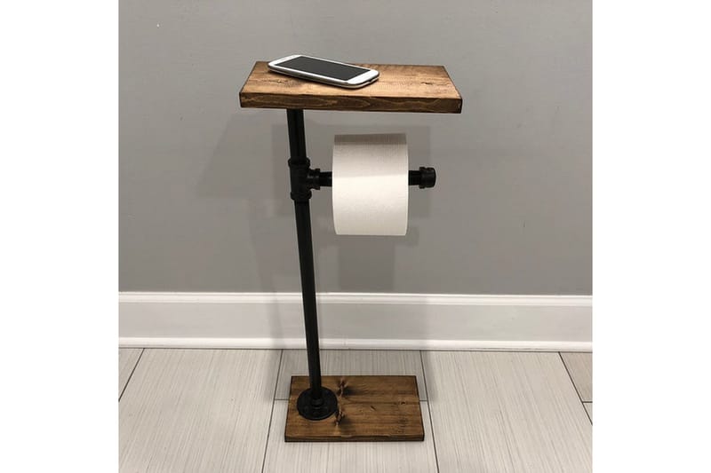 Pukkuri Pappershållare 30 cm - Brun/Svart - Inredning - Badrumsinredning - Toalettpappershållare