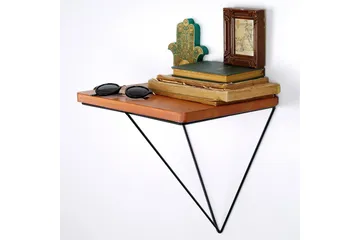 Pukkuri Pappershållare med Hylla 33 cm - Brun/Svart - Förvaring - Hylla - Vägghylla