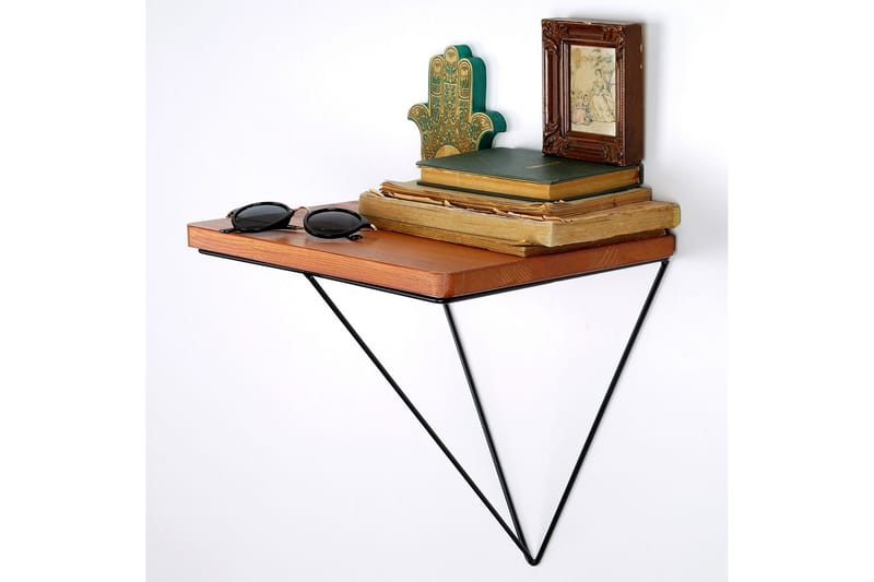 Pukkuri Pappershållare med Hylla 33 cm - Brun/Svart - Förvaring - Hylla - Vägghylla