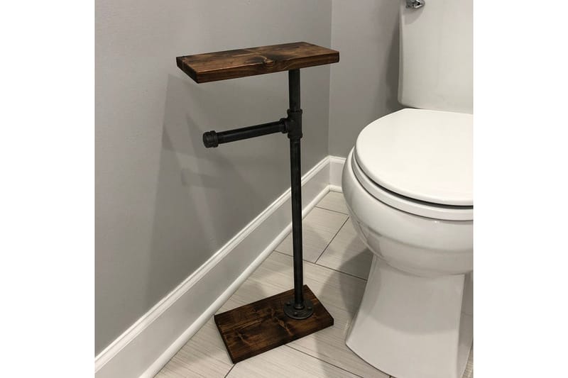 Pukkuri Pappershållare 30 cm - Brun/Svart - Inredning - Badrumsinredning - Toalettpappershållare