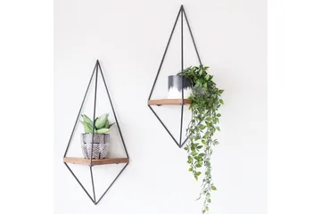 Pukkuri Pappershållare med Hylla 23 cm - Brun/Svart - Förvaring - Hylla - Vägghylla