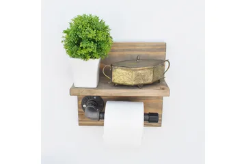 Pukkuri Pappershållare 14 cm - Brun/Svart - Inredning - Badrumsinredning - Toalettpappershållare