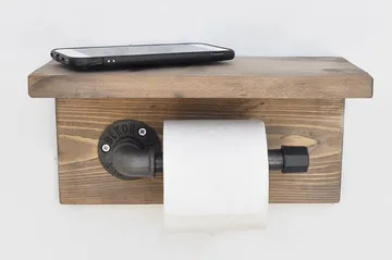 Pukkuri Pappershållare 30 cm - Brun/Svart - Inredning - Badrumsinredning - Toalettpappershållare