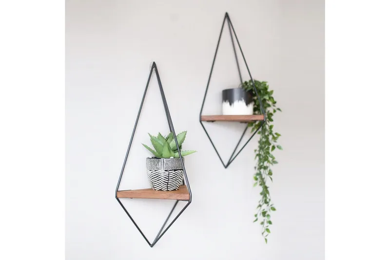 Pukkuri Pappershållare med Hylla 23 cm - Brun/Svart - Förvaring - Hylla - Vägghylla