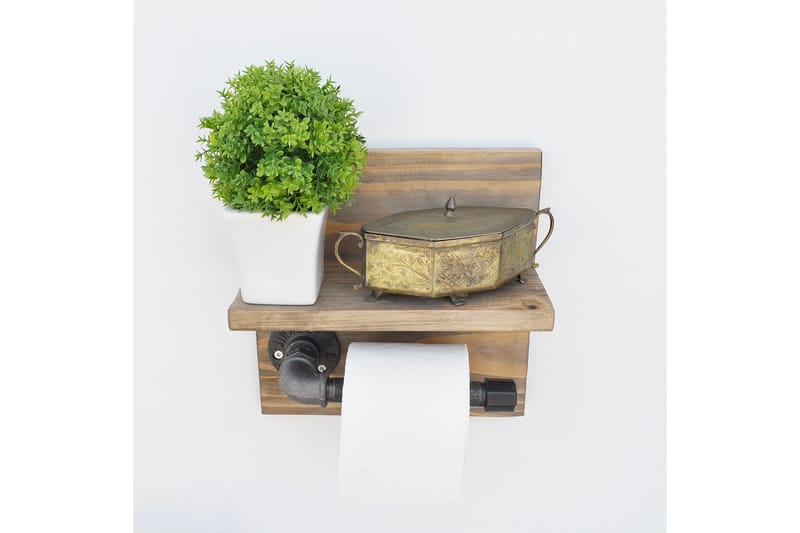 Pukkuri Pappershållare 14 cm - Brun/Svart - Inredning - Badrumsinredning - Toalettpappershållare