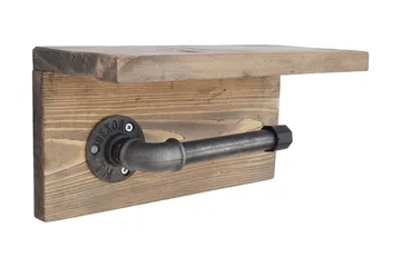 Pukkuri Pappershållare 30 cm - Brun/Svart - Inredning - Badrumsinredning - Toalettpappershållare