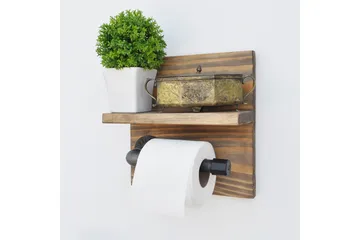 Pukkuri Pappershållare 14 cm - Brun/Svart - Inredning - Badrumsinredning - Toalettpappershållare