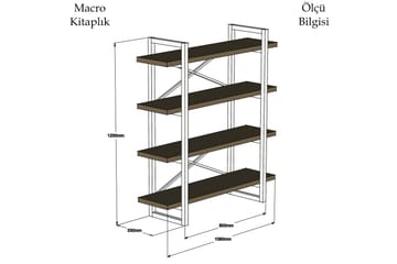 Puqa Design Bokhylla - Valnöt - Förvaring - Hylla - Vägghylla