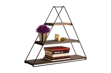 Raceme Vägghylla 60x15 cm 3 Hyllor - Svart/Mörkbrun - Förvaring - Hylla - Vägghylla