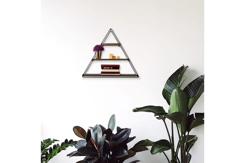 Raceme Vägghylla 60x15 cm 3 Hyllor - Svart/Mörkbrun - Förvaring - Hylla - Vägghylla