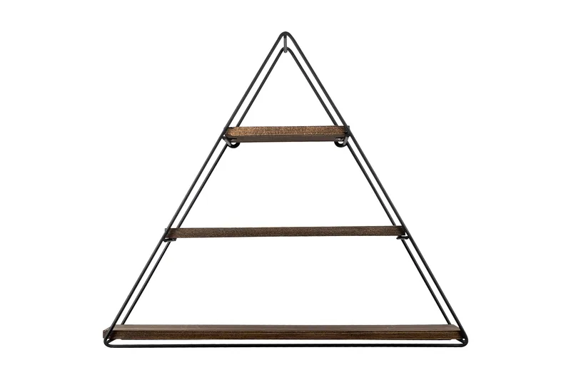 Raceme Vägghylla 60x15 cm 3 Hyllor, Svart/Mörkbrun