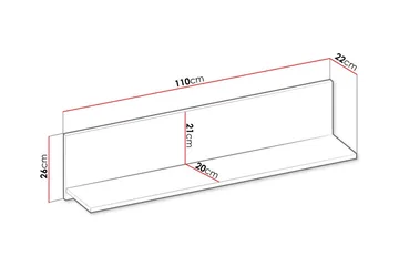 Rathmore Vägghylla 110x22 cm - Grå - Förvaring - Hylla - Vägghylla