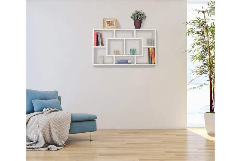 Rhosgoch Vägghylla - Vit - Förvaring - Hylla - Vägghylla