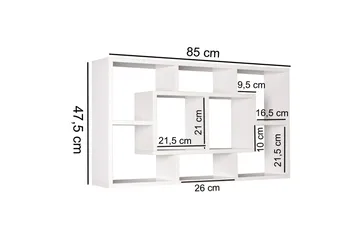 Rhosgoch Vägghylla - Vit - Förvaring - Hylla - Vägghylla