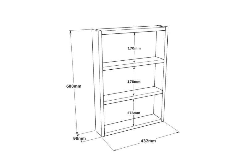 Rinorea Vägghylla 43,2x60 cm - Antracit - Förvaring - Hylla - Vägghylla
