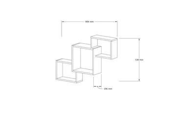 Rinorea Vägghylla 98x72 cm - Vit - Förvaring - Hylla - Vägghylla