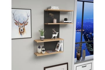 Riyana Vägghylla 19x65 cm - Antracit/Natur - Förvaring - Hylla - Vägghylla