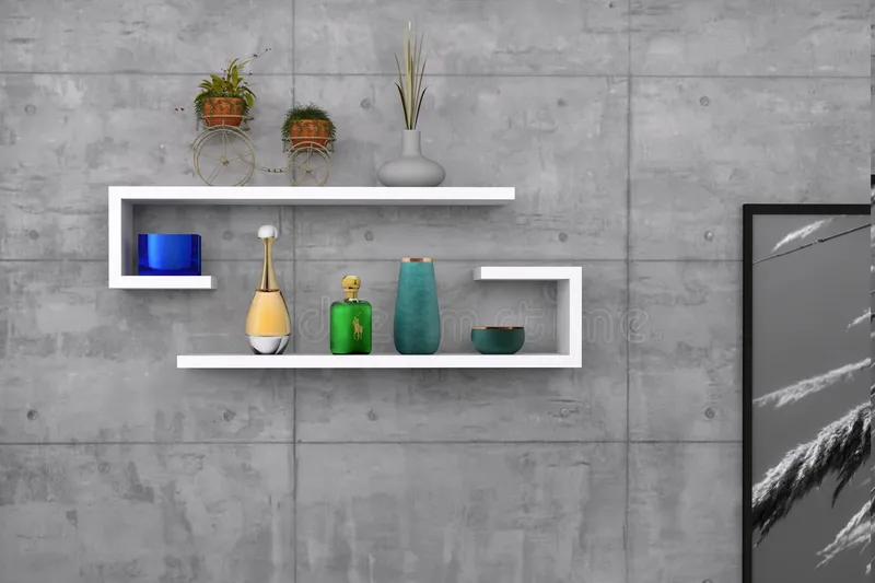 Sergoit Vägghylla 60x20 cm 4 Hyllor - Vit - Förvaring - Hylla - Vägghylla