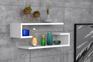 Sergoit Vägghylla 60x20 cm 4 Hyllor - Vit - Förvaring - Hylla - Vägghylla