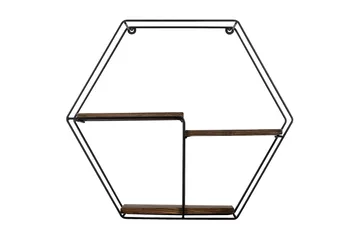 Serotinus Vägghylla 60x15 cm 3 Hyllor - Svart/Mörkbrun - Förvaring - Hylla - Vägghylla